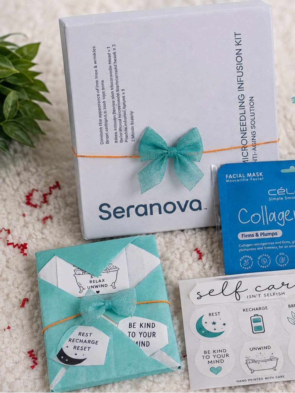 Self-Care Gift-Set Collogen Mask & Microblade Dr.Teals Stress Relief Epsom Salt